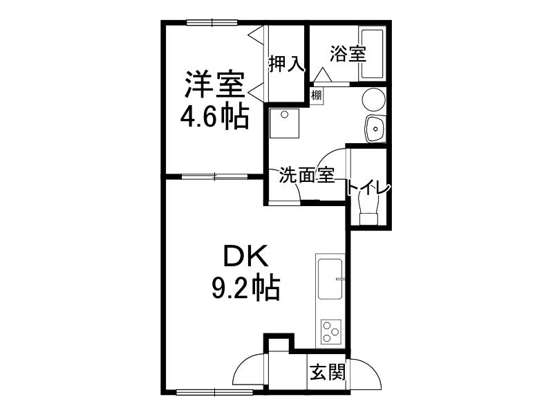 PLAIN(1DK/2階)の間取り写真