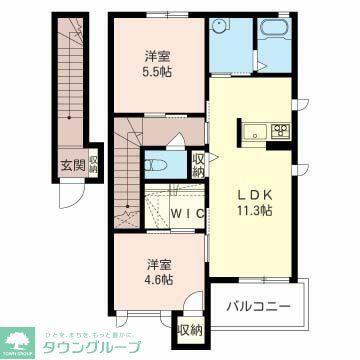 セレーノ A棟(2LDK/2階)の間取り写真