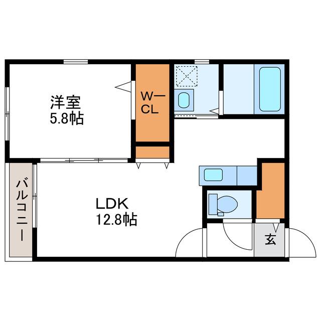 コローレN32 ウエスト (1LDK/3階)の間取り写真