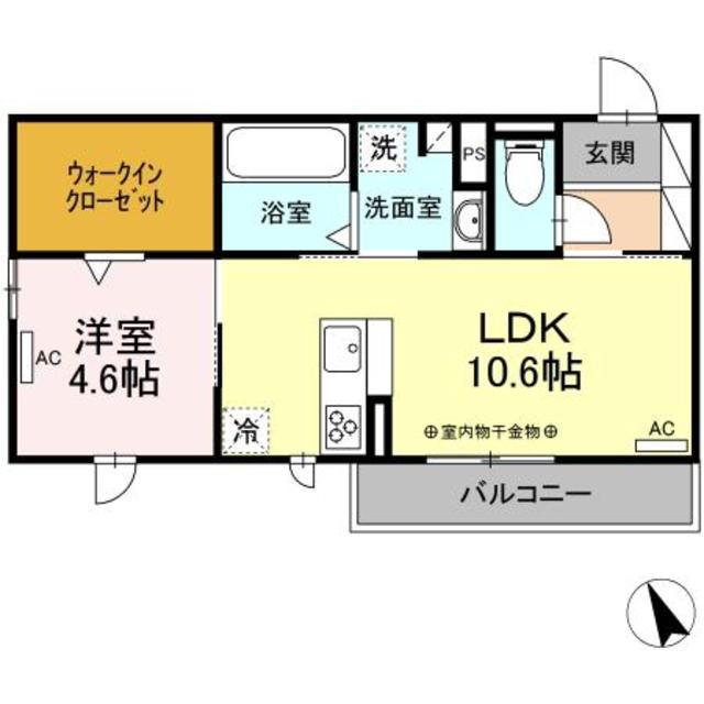 リーベルアルト(1LDK/3階)の間取り写真