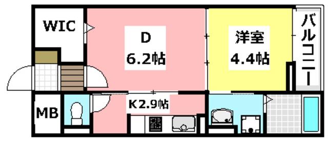 グランシャリオ・II(1DK/2階)の間取り写真