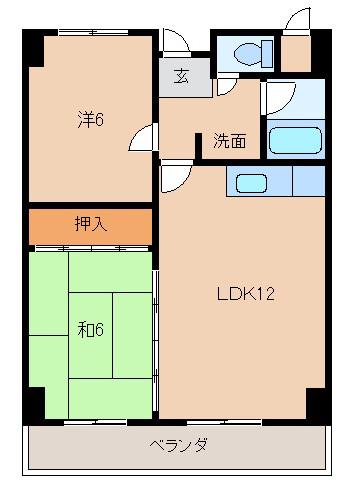 Mハイツ(2LDK/3階)の間取り写真