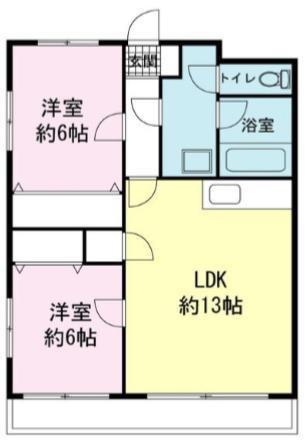 メゾンDENBEI α(2LDK/3階)の間取り写真