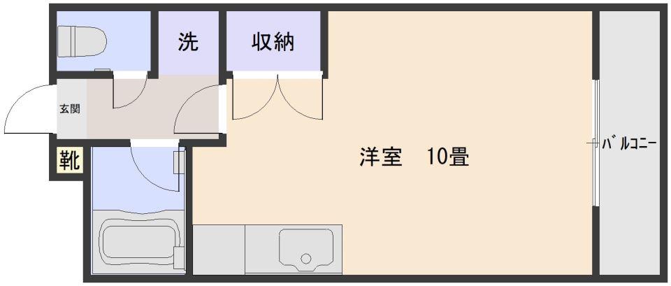 ユースドールA(ワンルーム/4階)の間取り写真