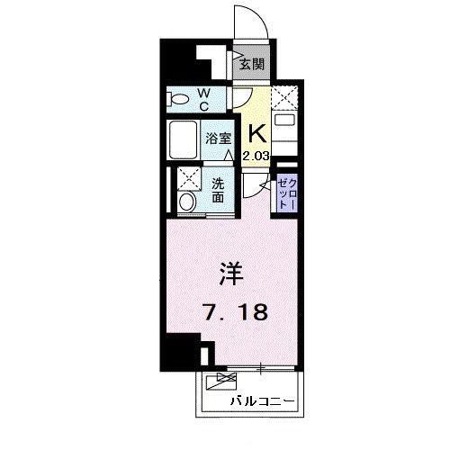 クレスト 中六(1K/3階)の間取り写真