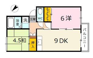セジュール中野(2DK/2階)の間取り写真