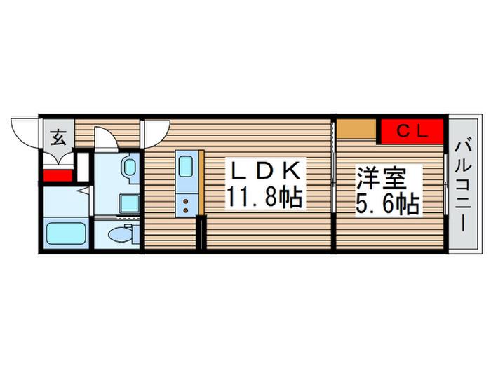 ディーローブル南柏(1LDK/2階)の間取り写真