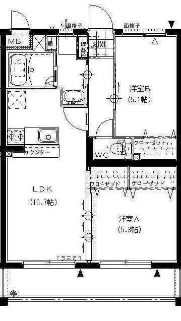 ティンカーベル(2LDK/1階)の間取り写真