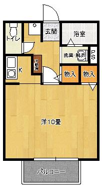 コンフォールJ(1K/1階)の間取り写真