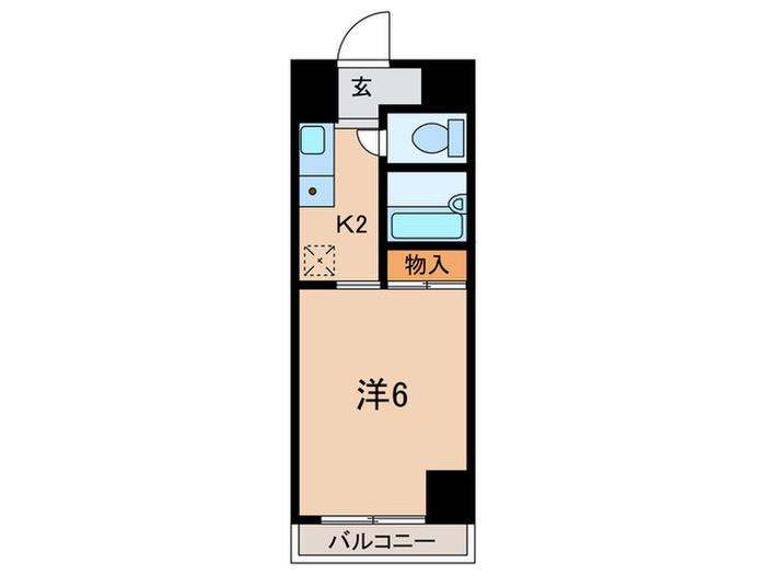 フローレス中原III(1K/3階)の間取り写真