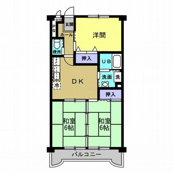 コンフォール高蔵寺(3DK/2階)の間取り写真