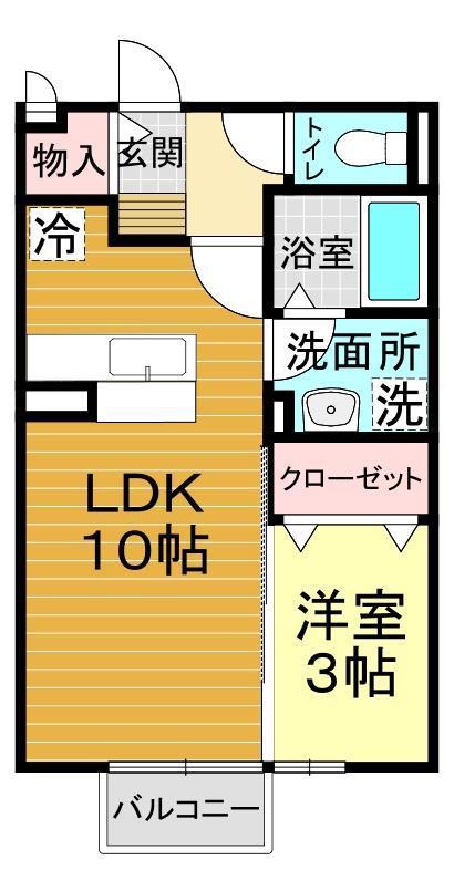 グランヴィル B棟(1LDK/1階)の間取り写真