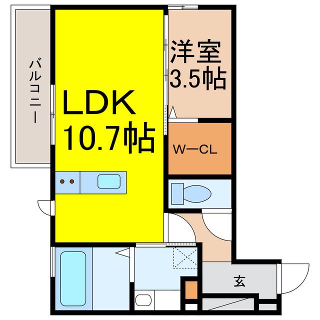 TUBAKI HOUSE(1LDK/1階)の間取り写真