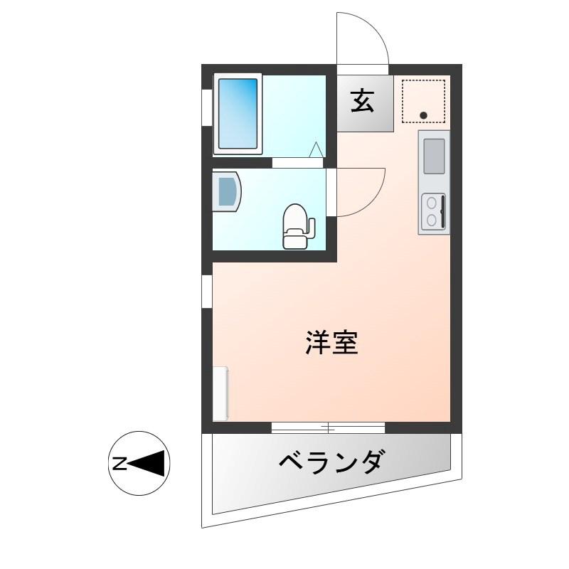 コスモス翔東今泉(ワンルーム/B1階)の間取り写真
