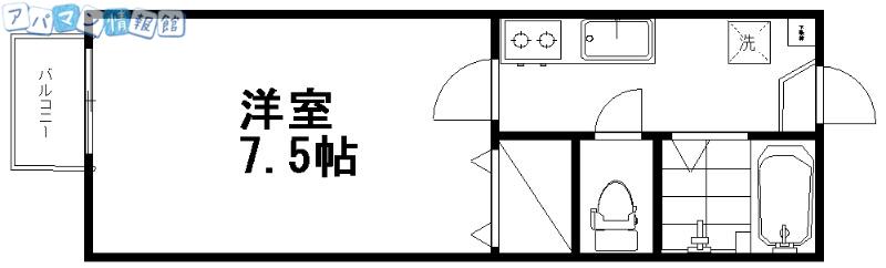 プレジール(1K/2階)の間取り写真