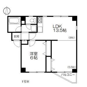 マンションらいらっく(1LDK/2階)の間取り写真