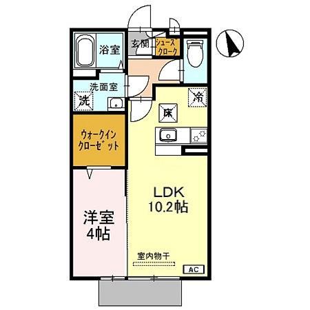 D-ROOM MALDA A棟(1LDK/1階)の間取り写真