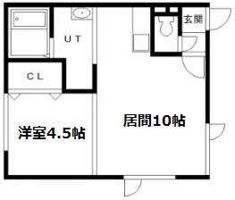 LODGE(1LDK/1階)の間取り写真