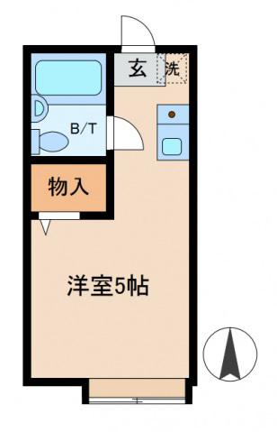 ウィング金町(ワンルーム/2階)の間取り写真
