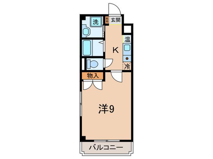 パークハイム中道(1K/5階)の間取り写真