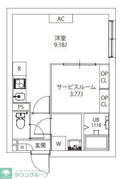 AXIA M-CITY武蔵小山(ワンルーム/1階)の間取り写真