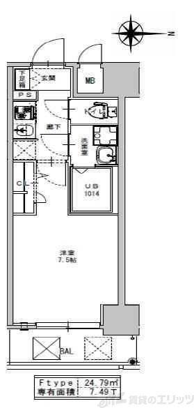 S-RESIDENCE江坂ALEGRIA(1K/8階)の間取り写真