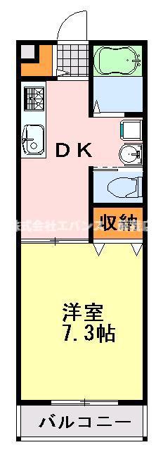 NEW WIND(1DK/2階)の間取り写真