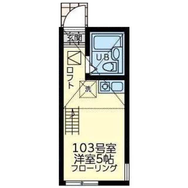 ユナイト黄金町ファンタナモーレ(ワンルーム/1階)の間取り写真