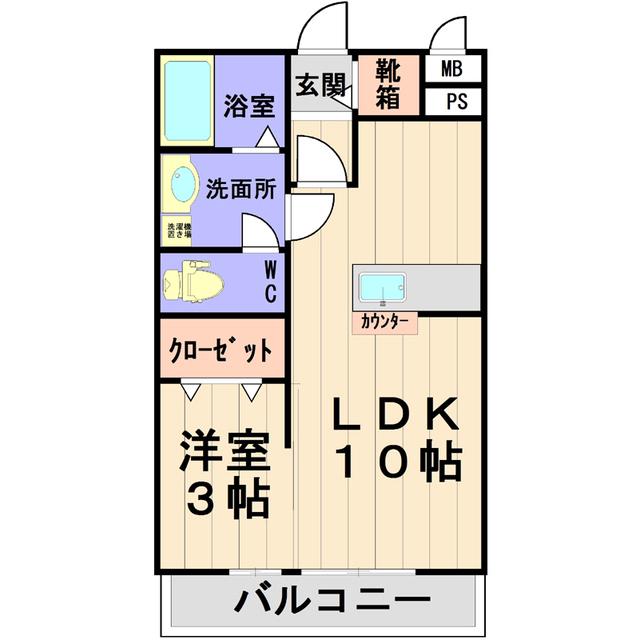 プロムナード I棟(1LDK/3階)の間取り写真