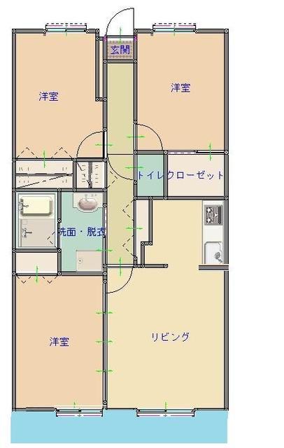 KS CITY 3(3LDK/3階)の間取り写真