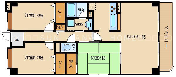 オトギク(3LDK/3階)の間取り写真