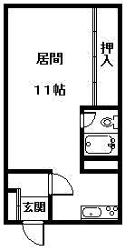 エステート川端(1DK/1階)の間取り写真