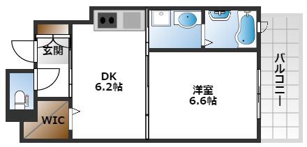 ソレイユ服部(1DK/4階)の間取り写真