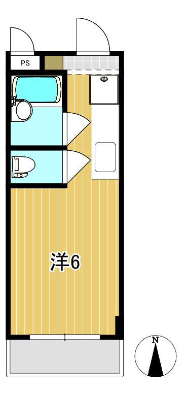 エジリスカイコート(ワンルーム/1階)の間取り写真