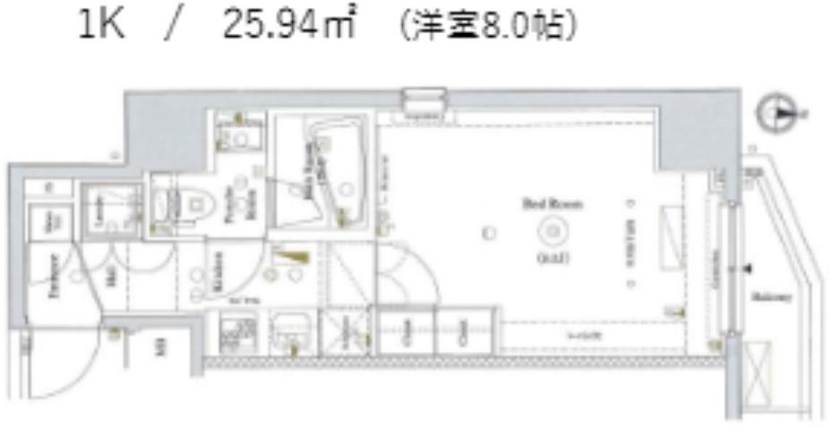 アクサス錦糸町(1K/9階)の間取り写真
