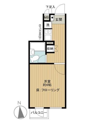 フェニックス代々木上原(1K/3階)の間取り写真