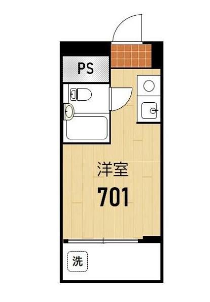 中葛西セントラルマンション(1K/7階)の間取り写真