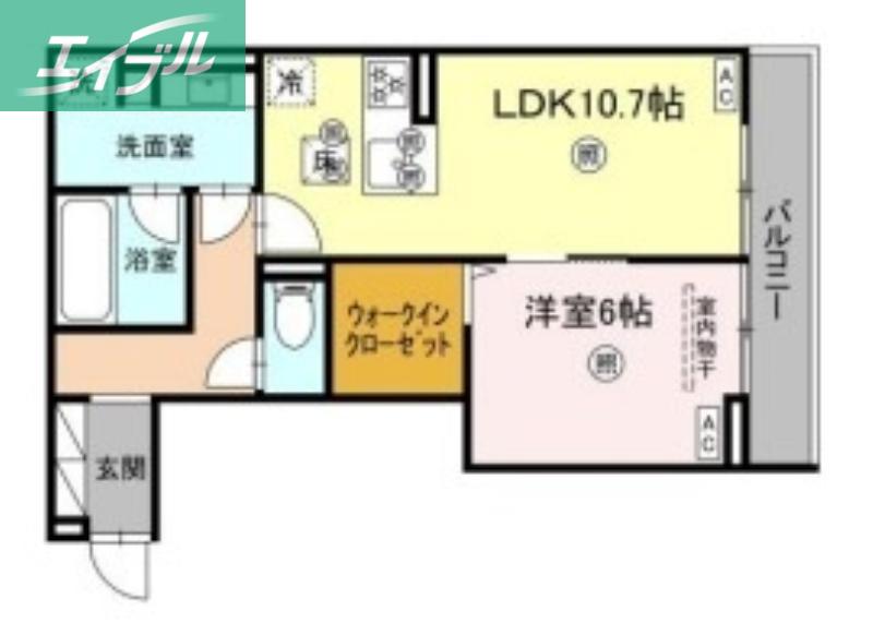LUVERIA(1LDK/1階)の間取り写真