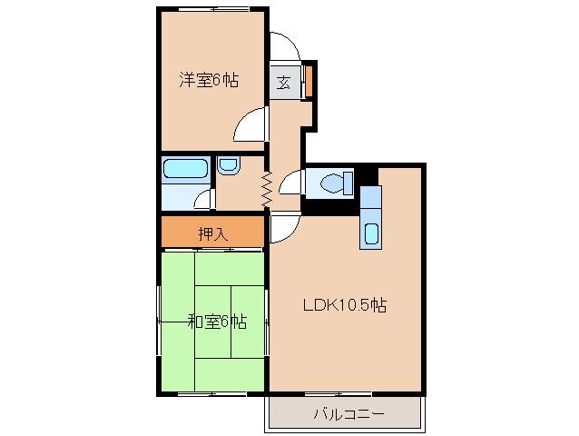 ニューライフサッポロC(2LDK/3階)の間取り写真