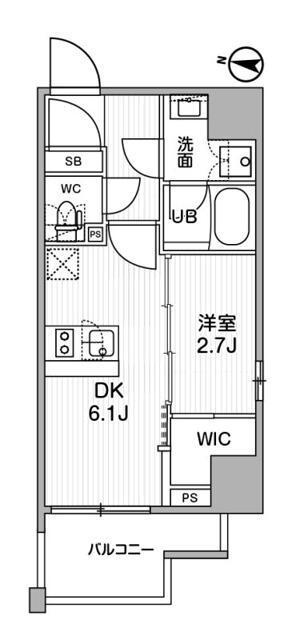 SYFORME木場II(1DK/6階)の間取り写真