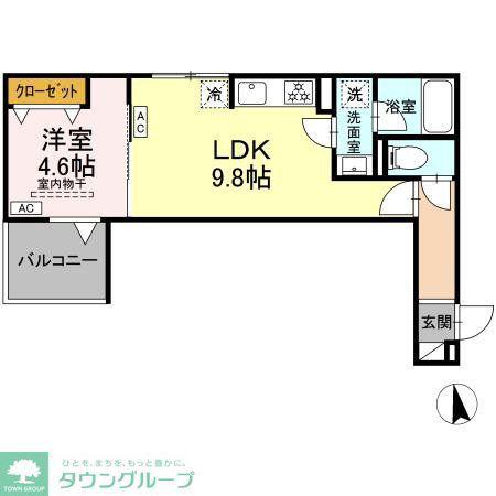 セレスティア徳丸 A(1LDK/2階)の間取り写真