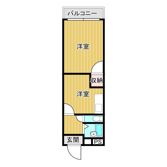 プレステル桑津(1DK/3階)の間取り写真