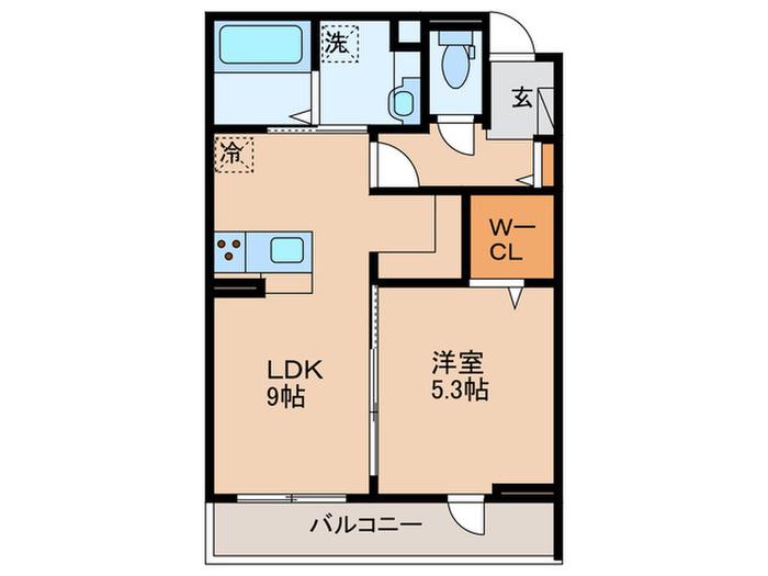 ステラ美光(1LDK/1階)の間取り写真