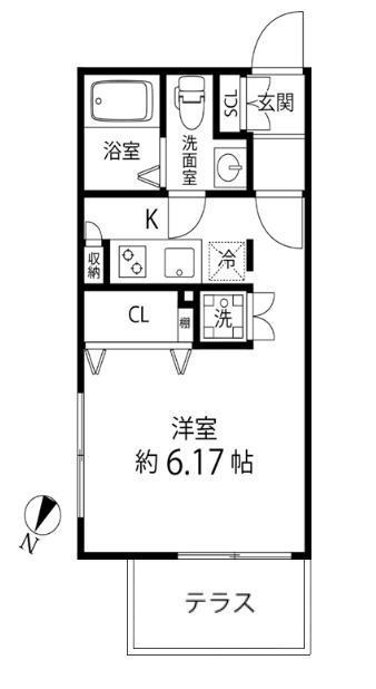 BRANCHE大森山王(ワンルーム/1階)の間取り写真