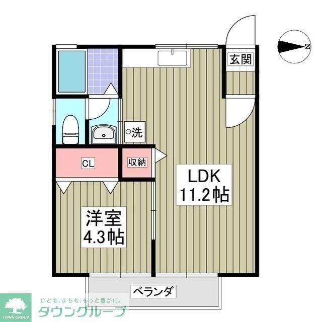 スプリングハイツ(1LDK/2階)の間取り写真