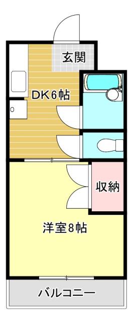 マンションストークVII(1DK/2階)の間取り写真
