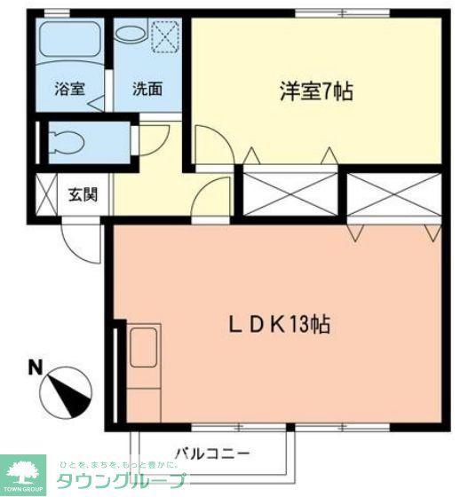 セジュール相模が丘I(1LDK/2階)の間取り写真