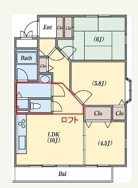 メープルコート P1台付(3LDK/3階)の間取り写真