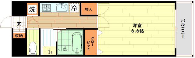 AD天神橋(1K/9階)の間取り写真