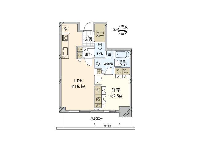 グランドメゾン新梅田タワー THE CLUB RESIDENCE(1LDK/3階)の間取り写真